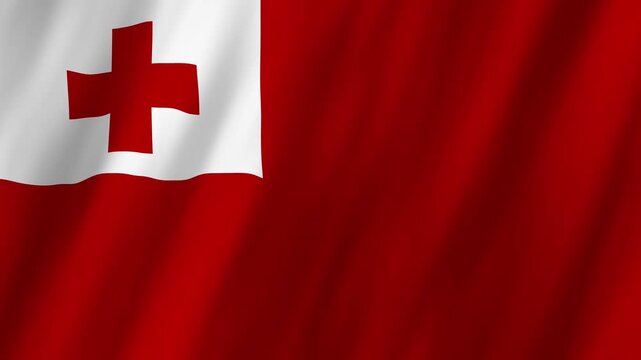 Tonga Flag Waving on Wind, Realistic 4K Background Animation