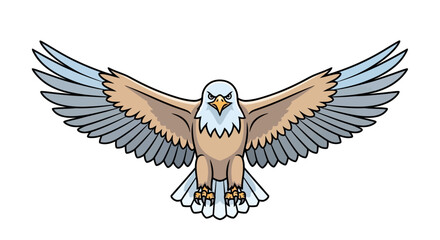 Fototapeta premium Illustration of a majestic eagle with wings fully spread in flight.