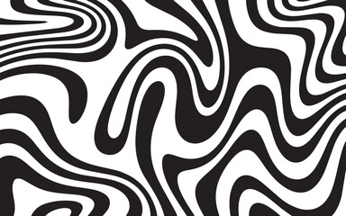 Obraz premium Retro vector groovy striped psychedelic ripple background. Crazy funky VR metaverse futuristic background. Modern streetwear print.