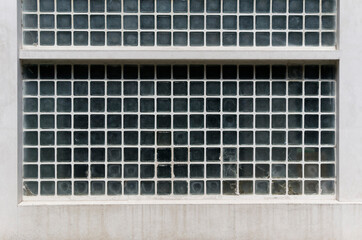 Gdetail of a building with grass brick wall