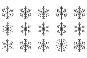 Obraz premium Holiday frost crystal symbol pack for seasonal design