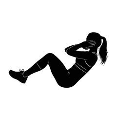 Crossfit Workout Black Vector Silhouette