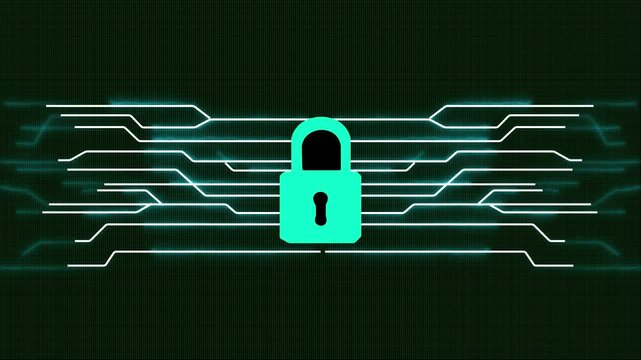 Cybersecurity concept. Man enter username and password for personal information access. Data login protect and secure internet access, screen padlock technology, cyber security, encryption privacy,