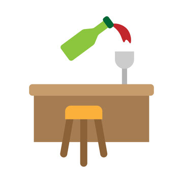 Mini Bar Vector Flat Icon Design