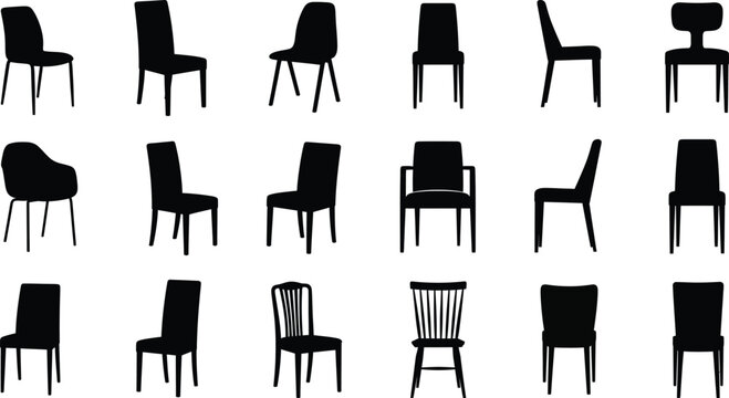 A collection of different chair silhouettes