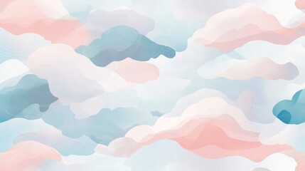Obraz premium Stylized cloud pattern design for digital art enthusiasts abstract art creative space soft color palette aerial view seamless artwork