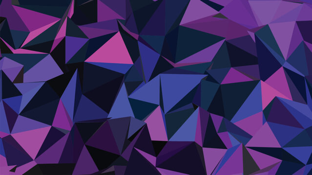 An abstract purple and pink geometric vector pattern featuring a seamless triangle mosaic design with a light crystal texture and diamond polygon shapes for a modern web wallpaper backdrop