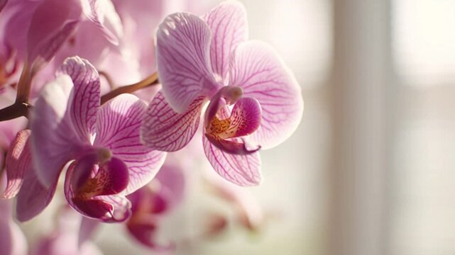 Delicate Pink Orchid Flowers in Soft Focus