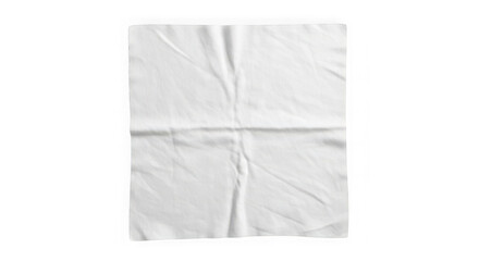 Crumpled white paper napkin isolated on transparent background