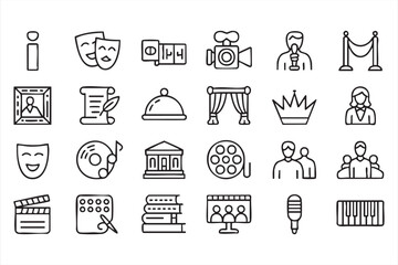 Movie Production Line Icons for Templates