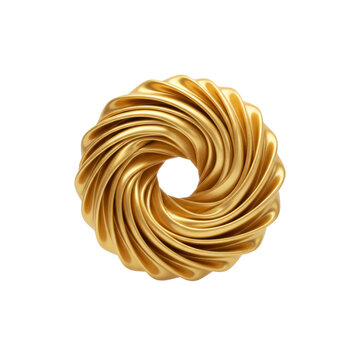 Abstract gold torus with swirling texture
