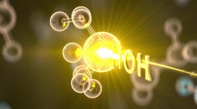 RNA Molecule 2' Hydroxyl Group Chemical Structure Close Up 3D Rendering Horizontal Abstract Science Background Video