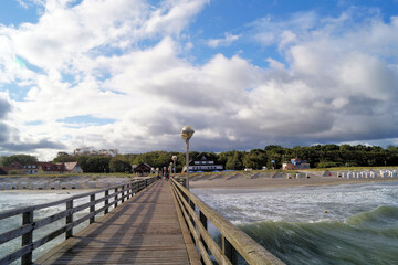 Seebr&uuml;cke, Strand, Urlaub, Meer, Himmel
