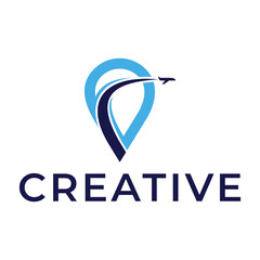 travel location logo design vector icon template