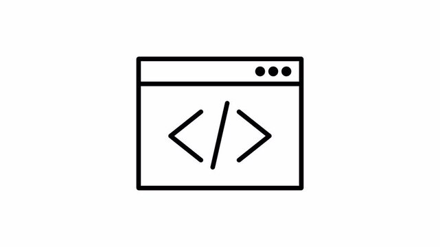 Simple Line Animation. Write Code on Alpha Channel. Programming and Software Development Animation for Web, App, and Technology Video. 4K Animation