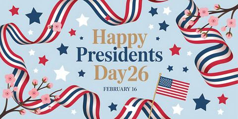 Obraz premium Happy presidents day february 2026