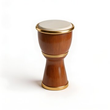 Dumbek Drum with Wood Body and Gold Trim