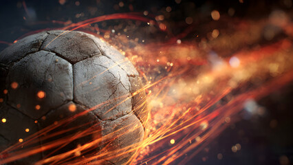 Steampunk Clockwork Soccer Ball with Technical Pencil Gears and Watercolor Brass Patina Weathering