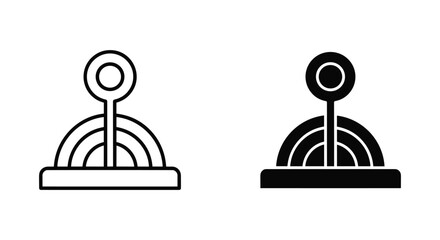 Simple joystick icons in outline and filled styles on white background © JAKEYA