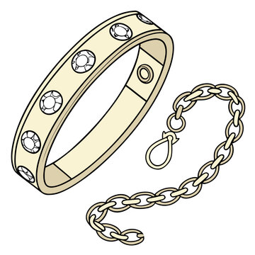 Gold cuff bracelet with diamonds and chain diamond cuff