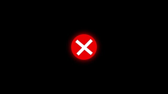 Glowing Red Cross Symbol Inside a Circle on a animated Black Background neon, red cross symbol inside circle on animation motion graphic, ed cross icon inside a circle animation video.