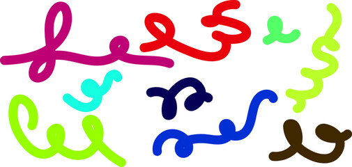 Obraz premium Multicolored squiggly lines art