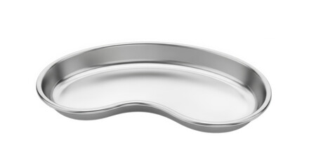 Silver serving tray in modern minimalist design with soft lighting on white background for luxury home decor