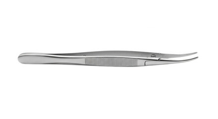 Surgical Tweezers Close-up in Modern Minimalist Style with Soft Natural Lighting on White Background for Medical Illustration