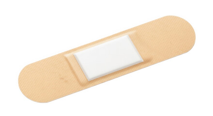 Band-Aid with White Padding in Simple Clean Design on Beige Background for First Aid