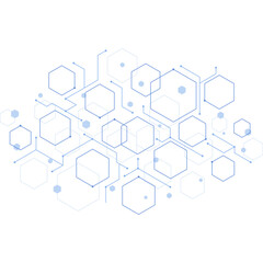 Obraz premium Abstract Hexagon Network Data Technology Background