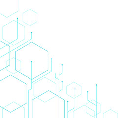 Turquoise Hexagon Technology System Background