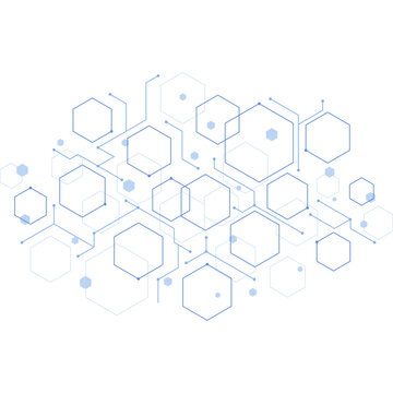 Abstract Hexagon Network Data Technology Background