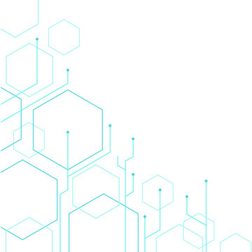 Turquoise Hexagon Technology System Background