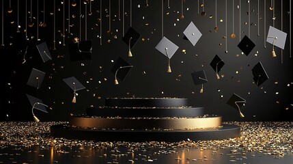 Black graduation season background