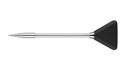 Surgical Instrument with Black Handle in Minimalist Style on White Background for Medical Illustration