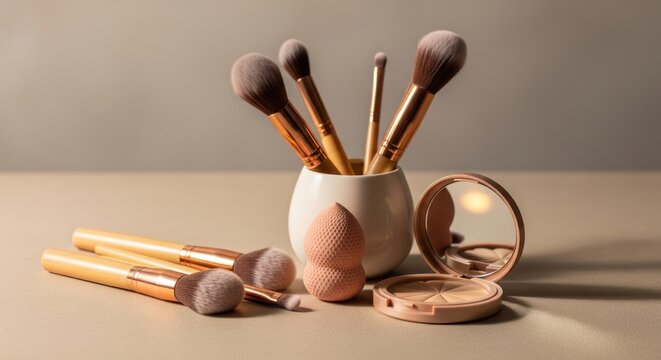 Makeup Brushes and Mirror.