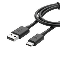 U S B C to U S B A cable isolated on a transparent background USB C to USB A cable