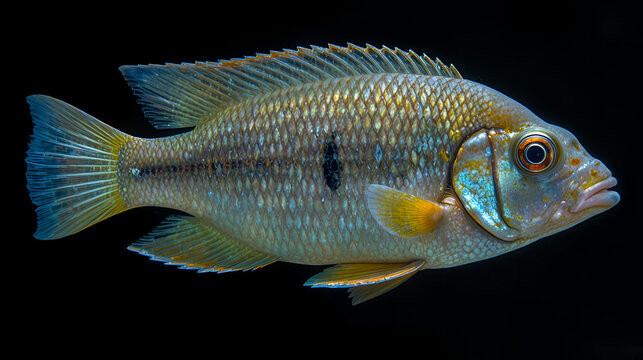 The threadfin cichlid (Petrochromis trewavasae)