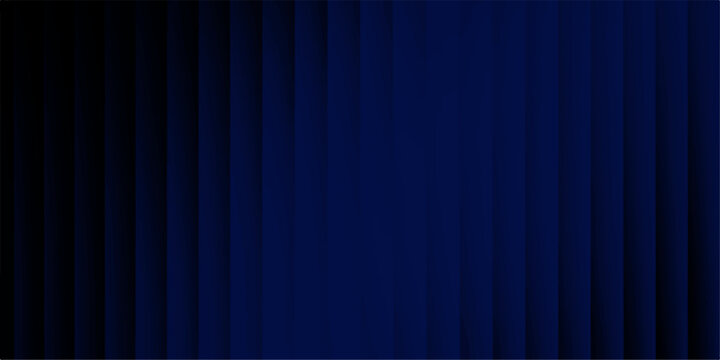 Abstract blue lines form a dark striped pattern resembling a velvet theater curtain backdrop with light textures for a cinema stage design illustration