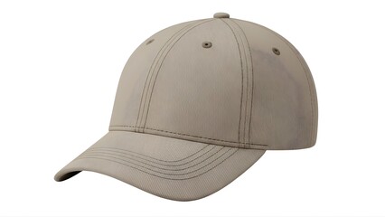 Fototapeta premium A beige baseball cap on transparent background