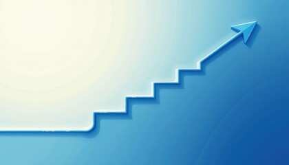 Fototapeta premium Abstract Blue Background with Ascending Arrow Representing Growth and Progress in Business and Finance Concepts