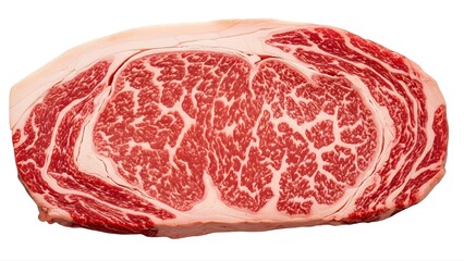 Fototapeta premium A raw cut of wagyu beef on transparent background
