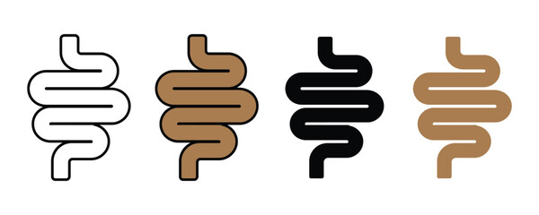 Intestine icon vector. Human digestive system symbol for stomach health, gastroenterology medical care, and internal organ set. Vector Illustration.