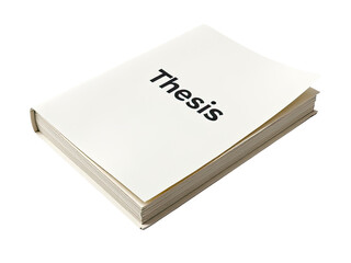 A pile of white papers with the word thesis printed on them, suitable for education or academic use