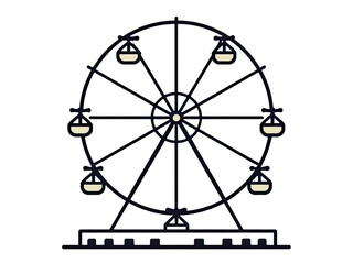 A classic amusement park attraction in monochrome