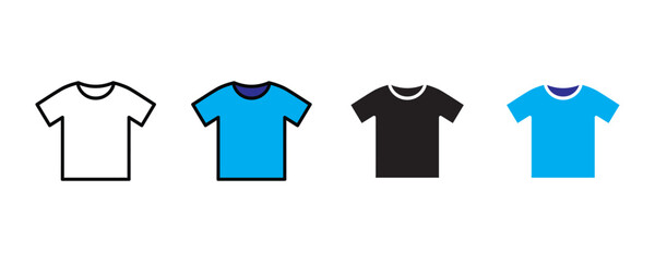 T-shirt icon vector. Casual apparel symbol for men's fashion, summer clothing and basic cotton garment set. Vector Illustration.