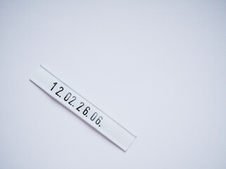 February date on the small sticker design background