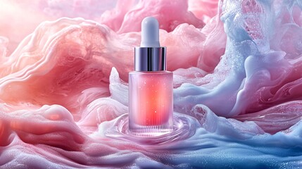 Essence bottle in dream clouds