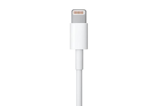 White lightning cable connector for mobile device charging