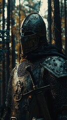 Armor warrior in the forest
